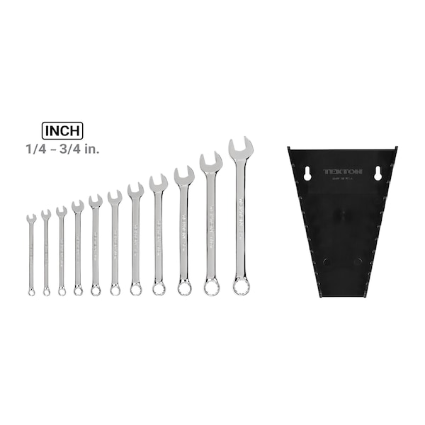 Combination Wrench Set With Rack, 11-Piece (1/4-3/4 In.)